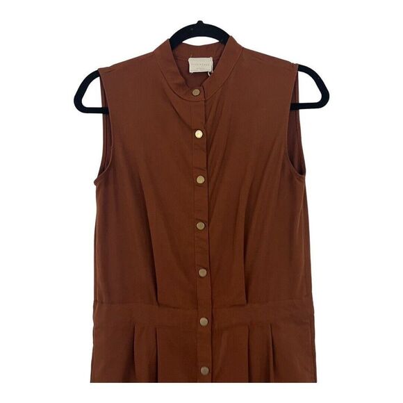 Zara Womens Size XS Toffee Special Edition Gathered Waist Jumpsuit - Picture 2 of 5